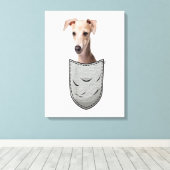 Italian Greyhound Whippet Chest Pocket For Dog Own Canvas Afdruk (Insitu (Houten vloer))