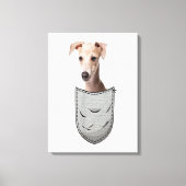 Italian Greyhound Whippet Chest Pocket For Dog Own Canvas Afdruk (Voorkant)