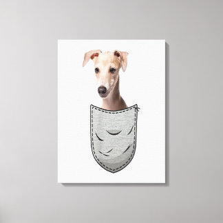 Italian Greyhound Whippet Chest Pocket For Dog Own Canvas Afdruk