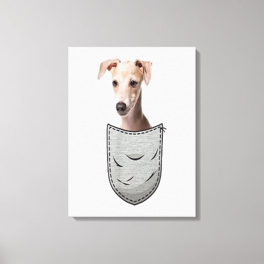 Italian Greyhound Whippet Chest Pocket For Dog Own Canvas Afdruk (Voorkant)