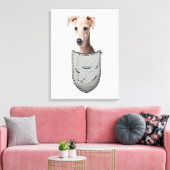 Italian Greyhound Whippet Chest Pocket For Dog Own Canvas Afdruk (Insitu (Woonkamer))