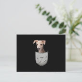 Italian Greyhound Whippet Chest Pocket For Down Aankondigingskaart (Staand voorkant)