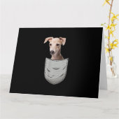 Italian Greyhound Whippet Chest Pocket For Down Kaart (Gele Bloem)