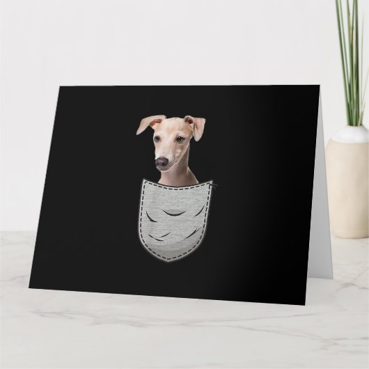 Italian Greyhound Whippet Chest Pocket For Down Kaart (Voorkant)