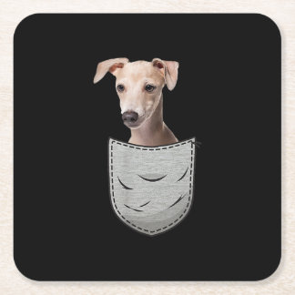 Italian Greyhound Whippet Chest Pocket For Down Kartonnen Onderzetters