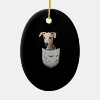 Italian Greyhound Whippet Chest Pocket For Down Keramisch Ornament
