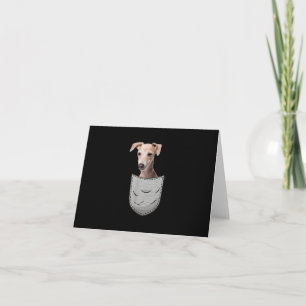 Italian Greyhound Whippet Chest Pocket For Down Notitiekaartje