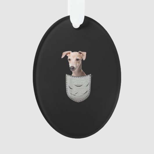 Italian Greyhound Whippet Chest Pocket For Down Ornament (voorkant)