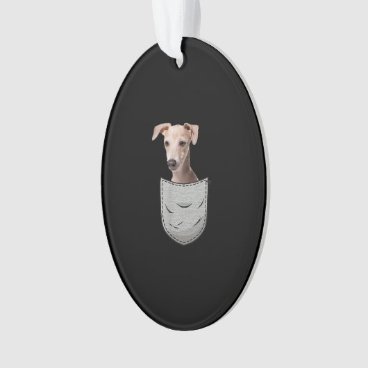 Italian Greyhound Whippet Chest Pocket For Down Ornament (voorkant)