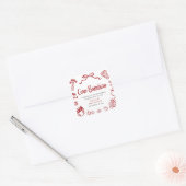 Italian Hand Drawn Pizza Ciao Bambino Baby Shower Vierkante Sticker (Envelop)