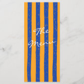 Italian Hand Written Painted Pinstripes Wedding Menu (Achterkant)