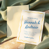 Italian Hand Written Stripes Wedding Kaart