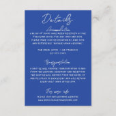 Italian Hand Written Yellow Blue Wedding Details Informatiekaartje (Voorkant)