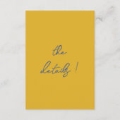Italian Hand Written Yellow Blue Wedding Details Informatiekaartje (Achterkant)