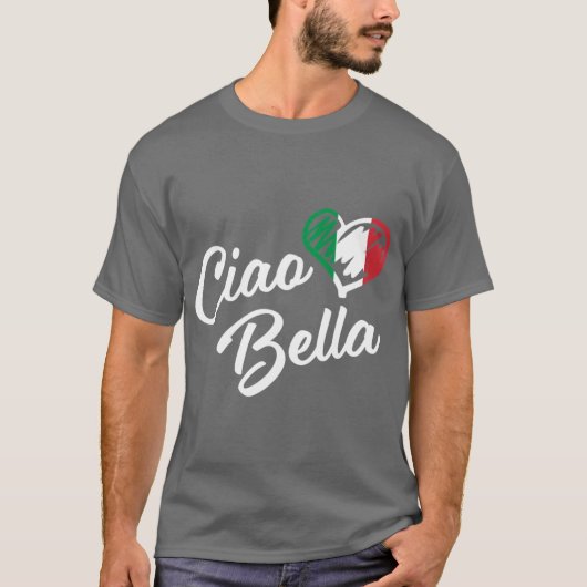Italian Heart Ciao Bella Script Cute Italia friend T-shirt (Voorkant)