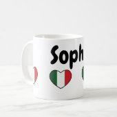Italian heart with customizable name - Mug Koffiemok (Voorkant links)