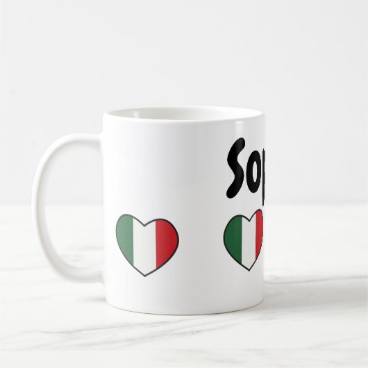 Italian heart with customizable name - Mug Koffiemok (Links)
