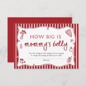 Italian How Big is Mommy's Belly Baby Shower Game Informatiekaartje (Voorkant / Achterkant)