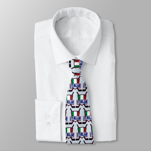 Italian Ice Hockey Logo Tie Stropdas (Gebonden)