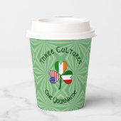 Italian Irish American Shamrock Personalized Text Papieren Bekers (Achterkant)
