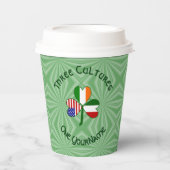 Italian Irish American Shamrock Personalized Text Papieren Bekers (Voorkant)