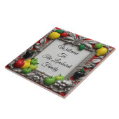 Italian Kitchen Fruit Frame Personalized Welcome  Tegeltje (Zijkant)