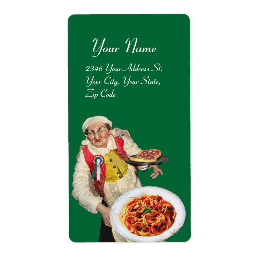 ITALIAN KITCHEN rood groen wit Etiket (Voorkant)