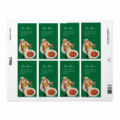 ITALIAN KITCHEN rood groen wit Etiket (Full Sheet)