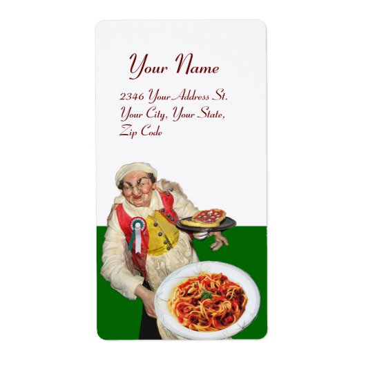 ITALIAN KITCHEN rood groen wit Etiket (Voorkant)