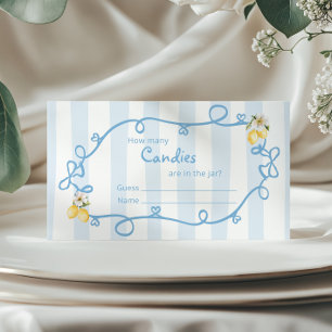 Italian Lemon Blue Bows Hoeveel snoepjes Informatiekaartje