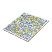 Italian Lemon Citrus Blue Majolica Tile Pattern Tegeltje (Zijkant)