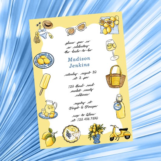 Italian Lemon Coastal Summer Vrijgezellenfeest Kaart