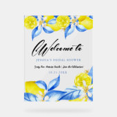 Italian Lemon Floral Bridal Shower invite Acryl Bord (Voorkant)