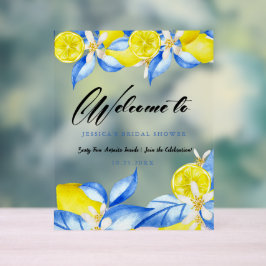 Italian Lemon Floral Bridal Shower invite Acryl Bord