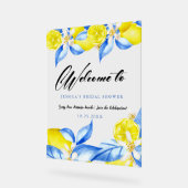 Italian Lemon Floral Bridal Shower invite Acryl Bord (Hoek)