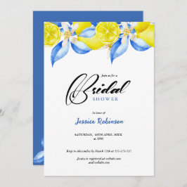 Italian Lemon Floral Bridal Shower invite Kaart
