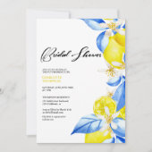 Italian Lemon Floral Vrijgezellenfeest invite Kaart (Voorkant)