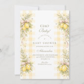 Italian Lemon Gingham Baby Shower Kaart (Voorkant)