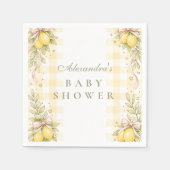 Italian Lemon Gingham Baby Shower Servet (Voorkant)