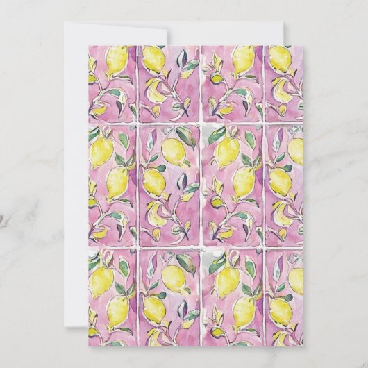 Italian Lemon Girl Roze Baby shower Kaart (Achterkant)