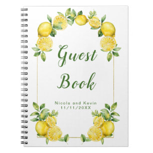 Italian Lemon Greenery Lijst bruiloft gastenboek Notitieboek
