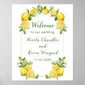 Italian Lemon Greenery Lijst Huwelijk Welkom Poster (Voorkant)