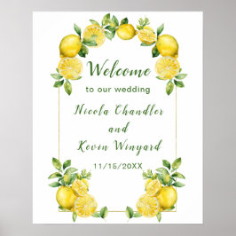 Italian Lemon Greenery Lijst Huwelijk Welkom Poster