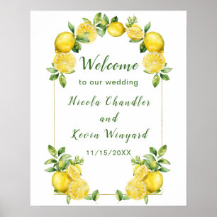 Italian Lemon Greenery Lijst Huwelijk Welkom Poster