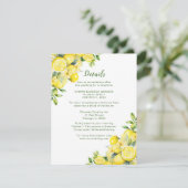 Italian Lemon Greenery Lijst Wedding Details Informatiekaartje (Staand voorkant)