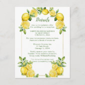 Italian Lemon Greenery Lijst Wedding Details Informatiekaartje (Voorkant)