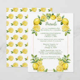 Italian Lemon Greenery Lijst Wedding Details Informatiekaartje