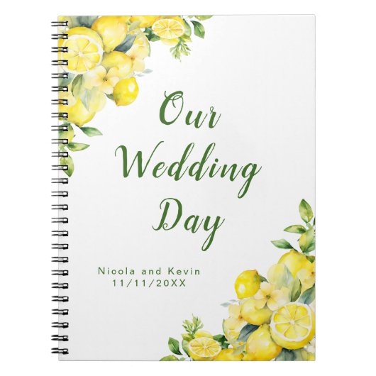 Italian Lemon Greenery Lijst Wedding Planner Notitieboek (Voorkant)