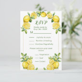 Italian Lemon Greenery Lijst Wedding RSVP (Staand voorkant)
