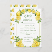 Italian Lemon Greenery Lijst Wedding RSVP (Voorkant / Achterkant)
